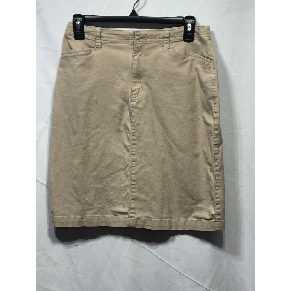 Liz Claiborne Cargo Skirt 4 Tan 28"W Knee Length Pockets Capsule Office Casual